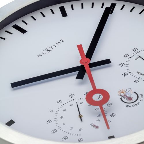 3 in 1 NeXtime Clematis Outdoor Wall Clock 35cms