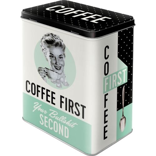 Coffee First Storage Tin Box