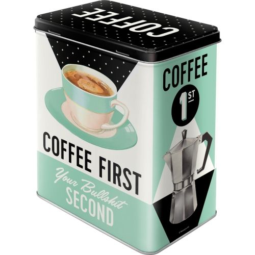 Coffee First Storage Tin Box
