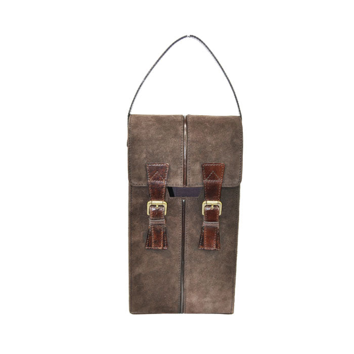 Colonial Style Double Wine Holder Leather Suede (7 Colors to Choose)