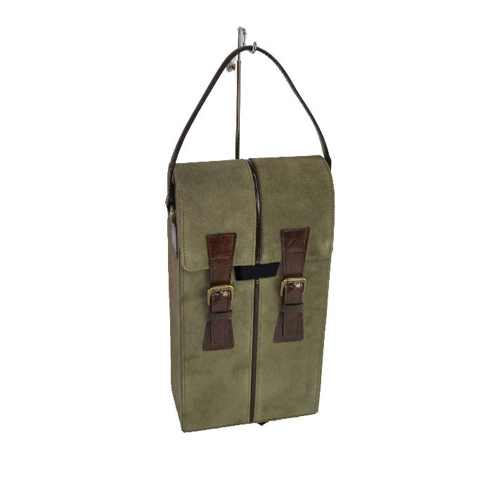 Colonial Style Double Wine Holder Leather Suede (7 Colors to Choose)