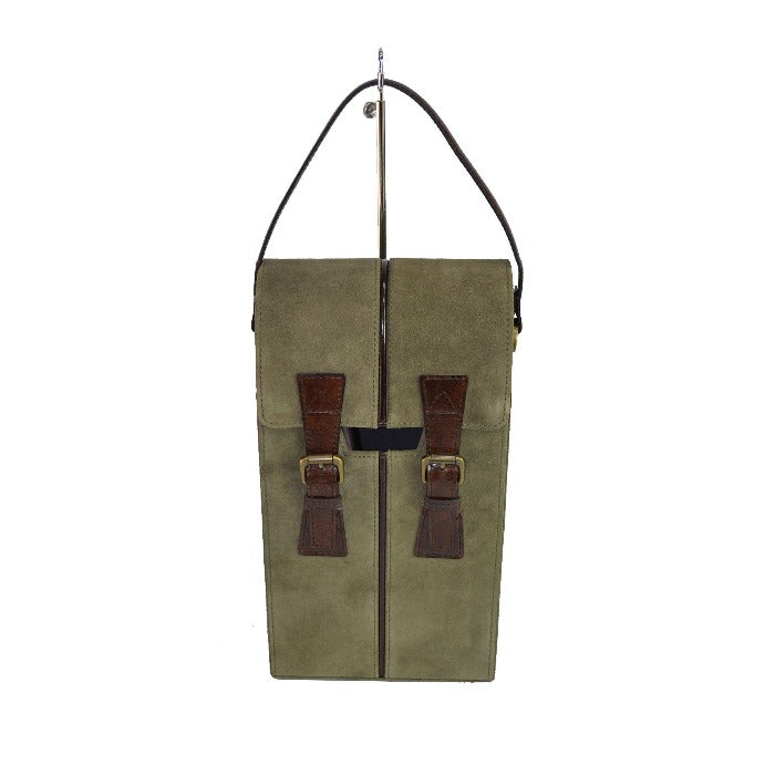 Colonial Style Double Wine Holder Leather Suede (7 Colors to Choose)