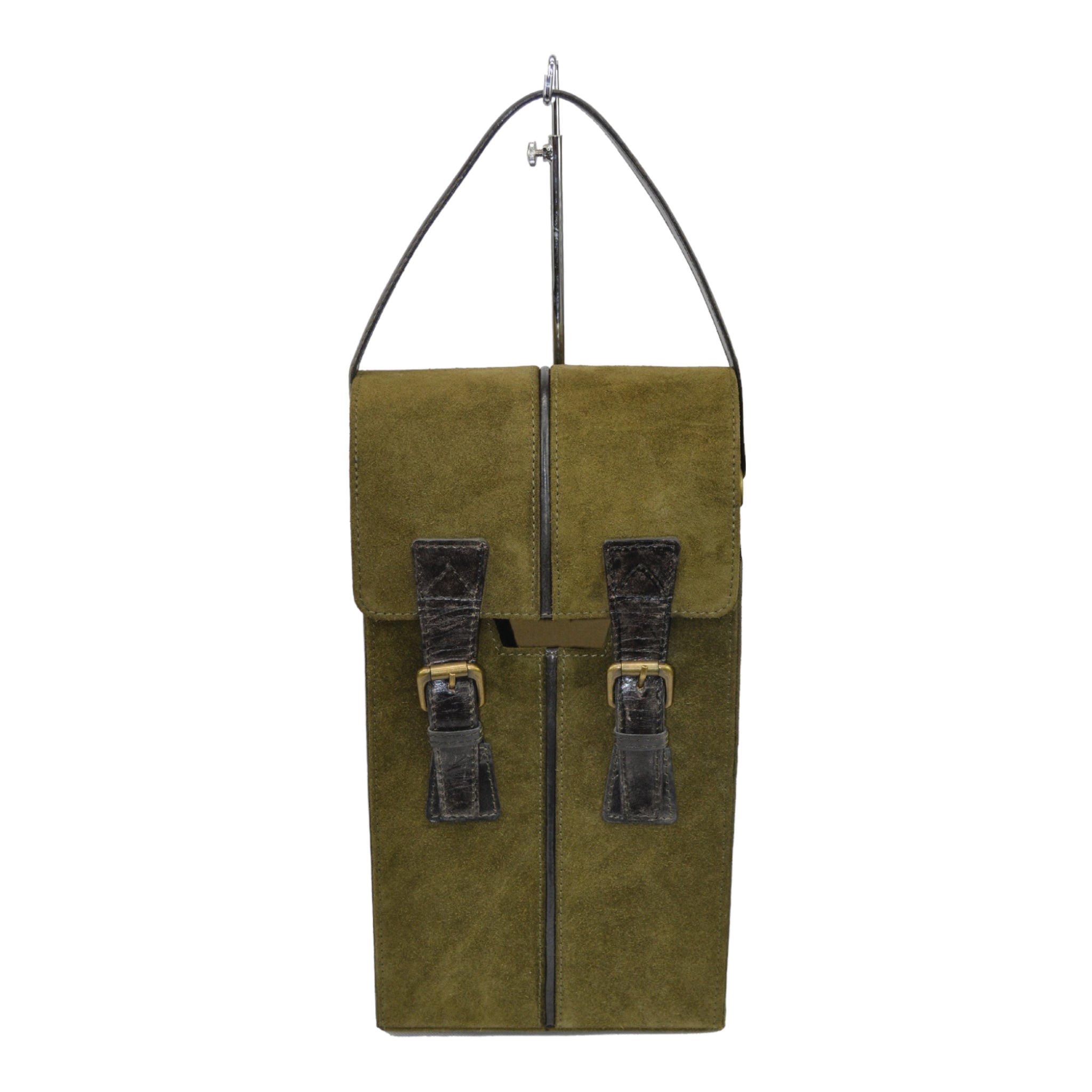 Colonial Style Double Wine Holder Leather Suede (7 Colors to Choose)