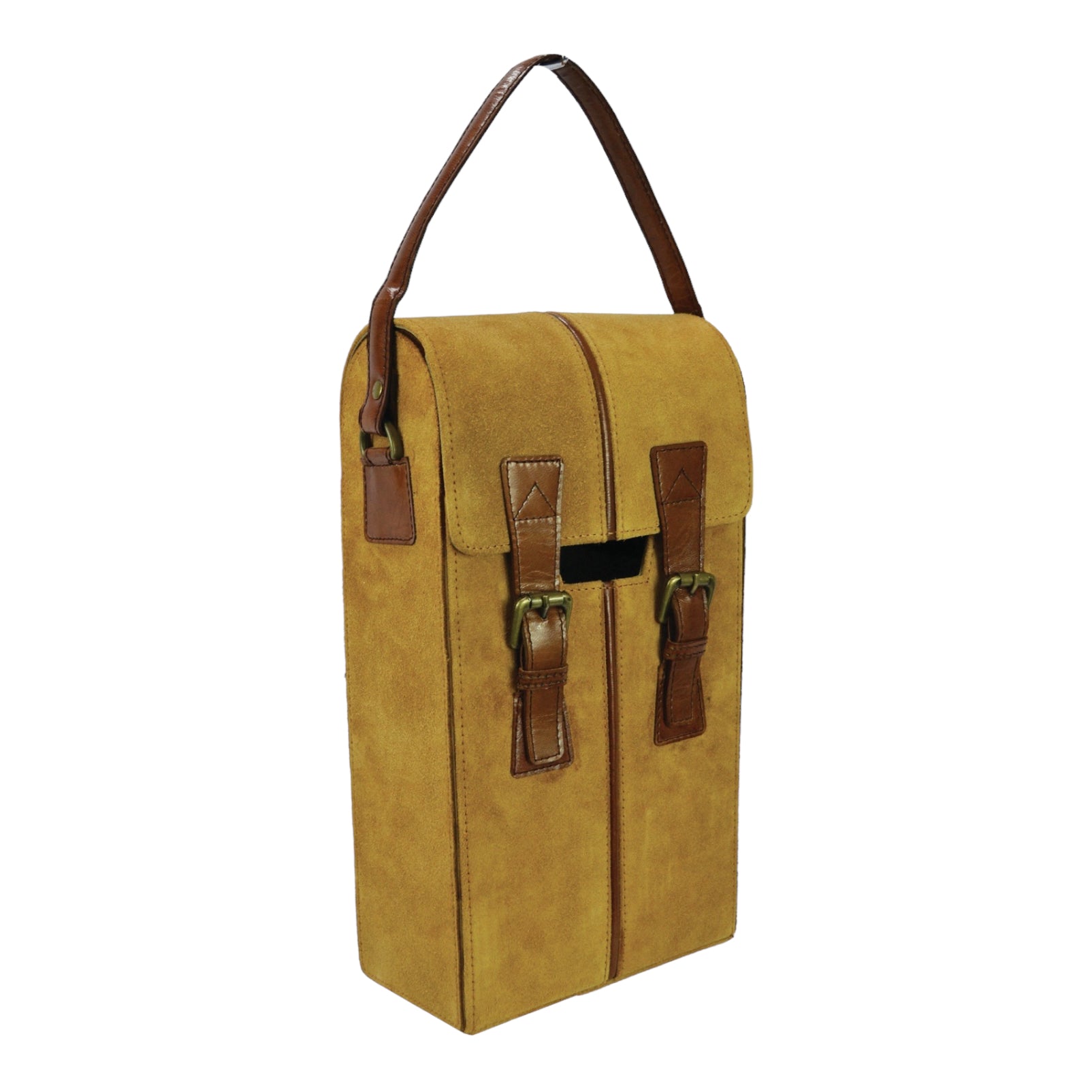 Colonial Style Double Wine Holder Leather Suede (7 Colors to Choose)