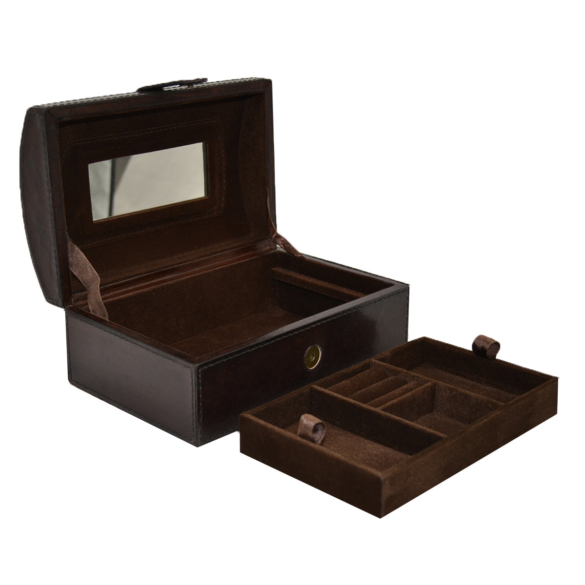 Curve Top Leather Jewelry Box (Available In 2 Colors)