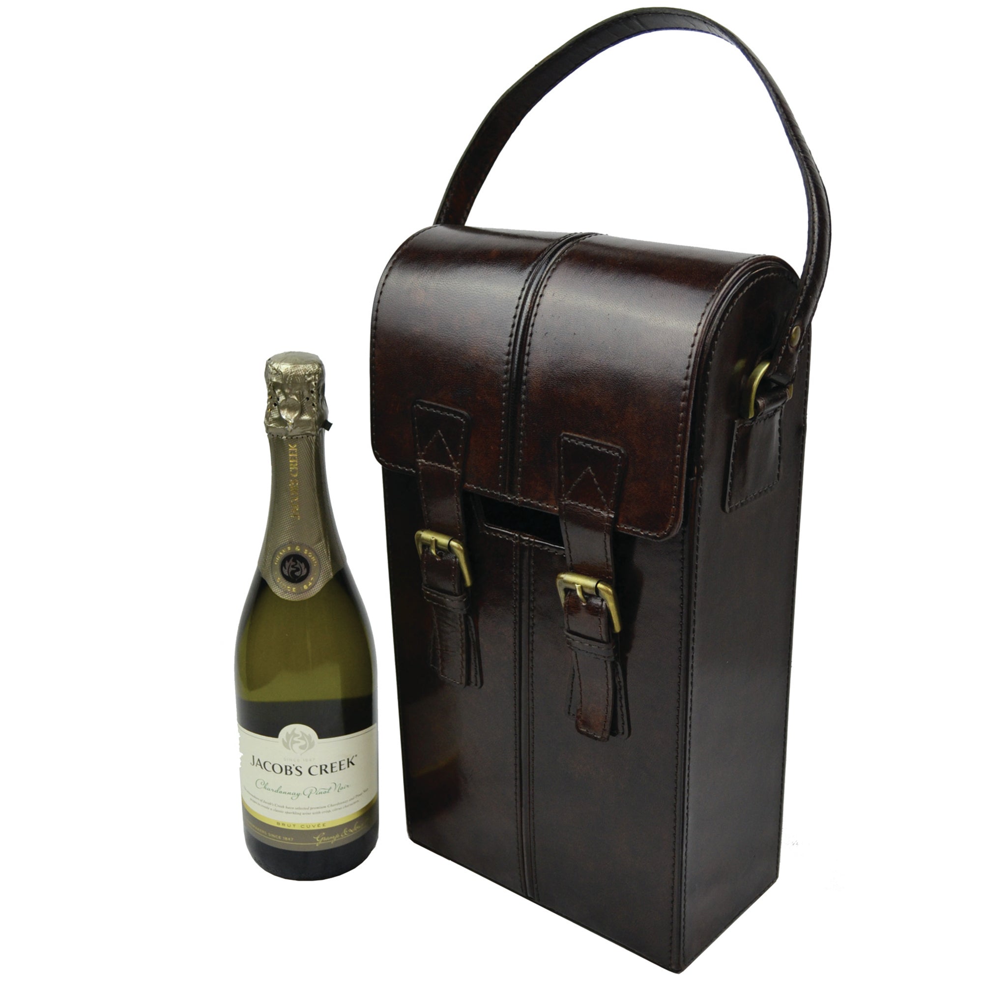 Double Wine Holder Leather Carry Case (3 Colors to Choose)