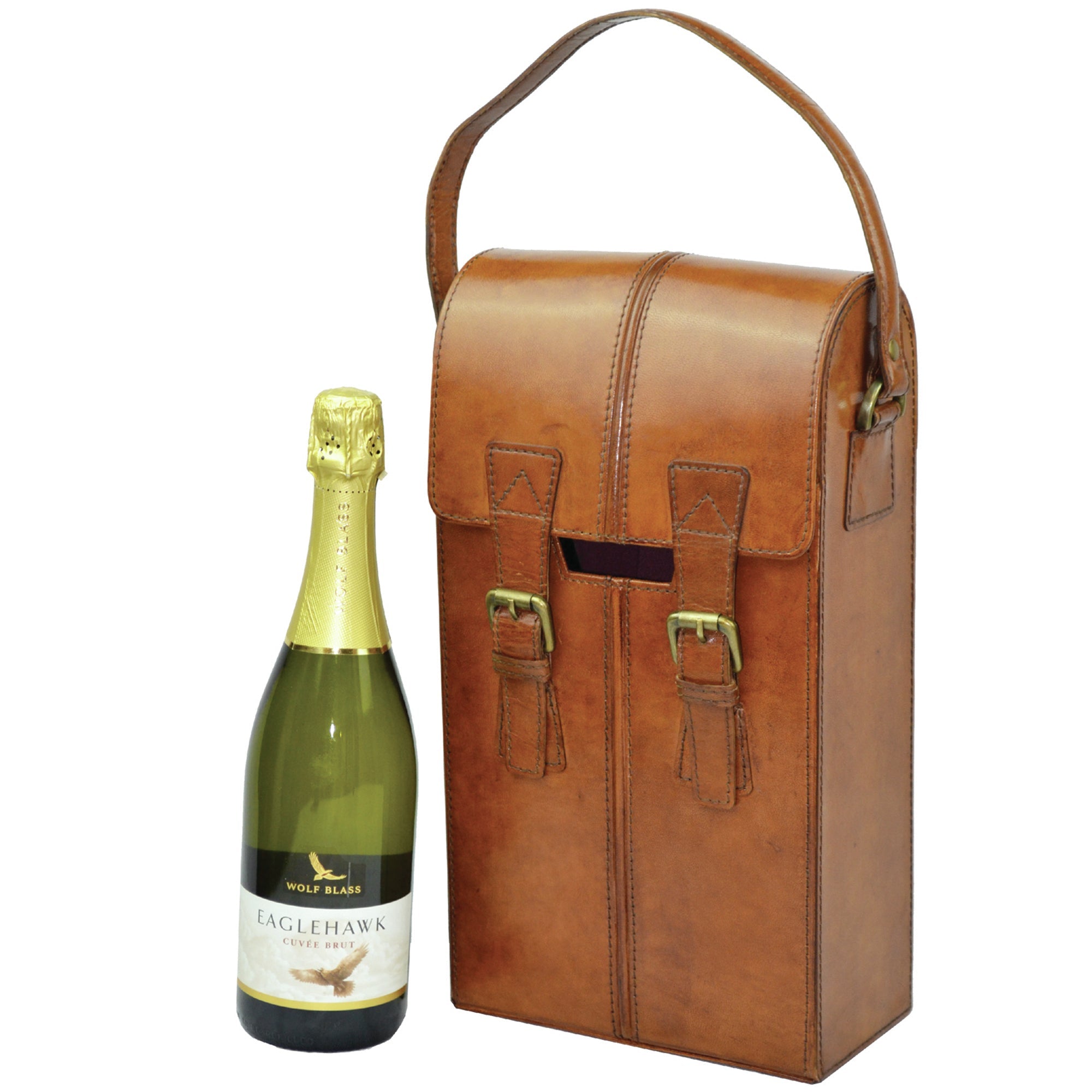 Double Wine Holder Leather Carry Case (3 Colors to Choose)