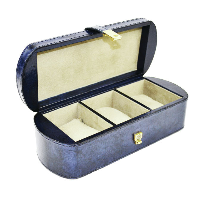 Elegant 3 Slot Leather Watch Holder (Available In 4 Colors)