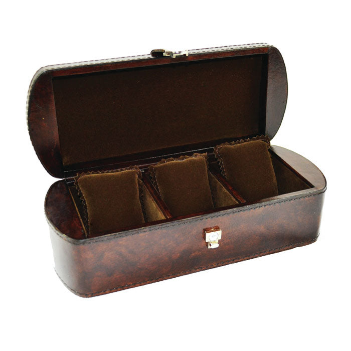 Elegant 3 Slot Leather Watch Holder (Available In 4 Colors)