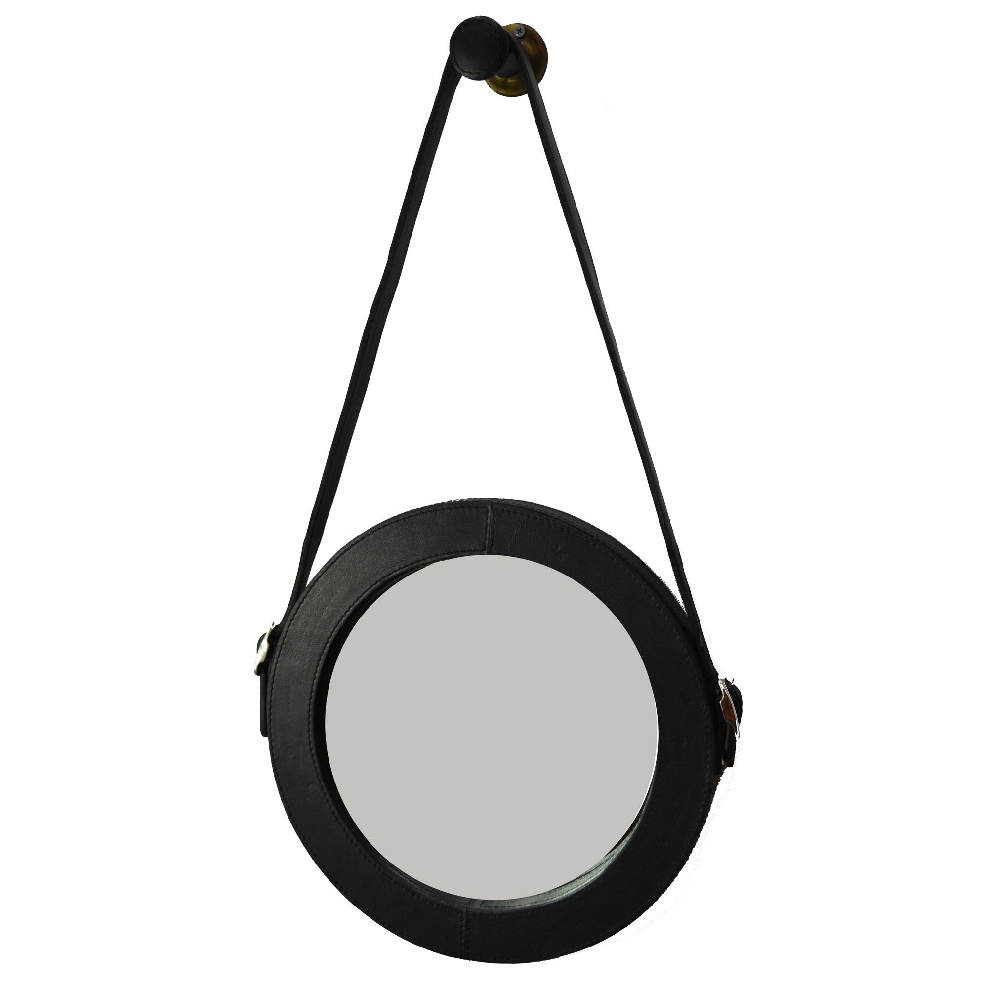 30cms Elegant Round Leather Frame Mirror (Available in 3 Colors)