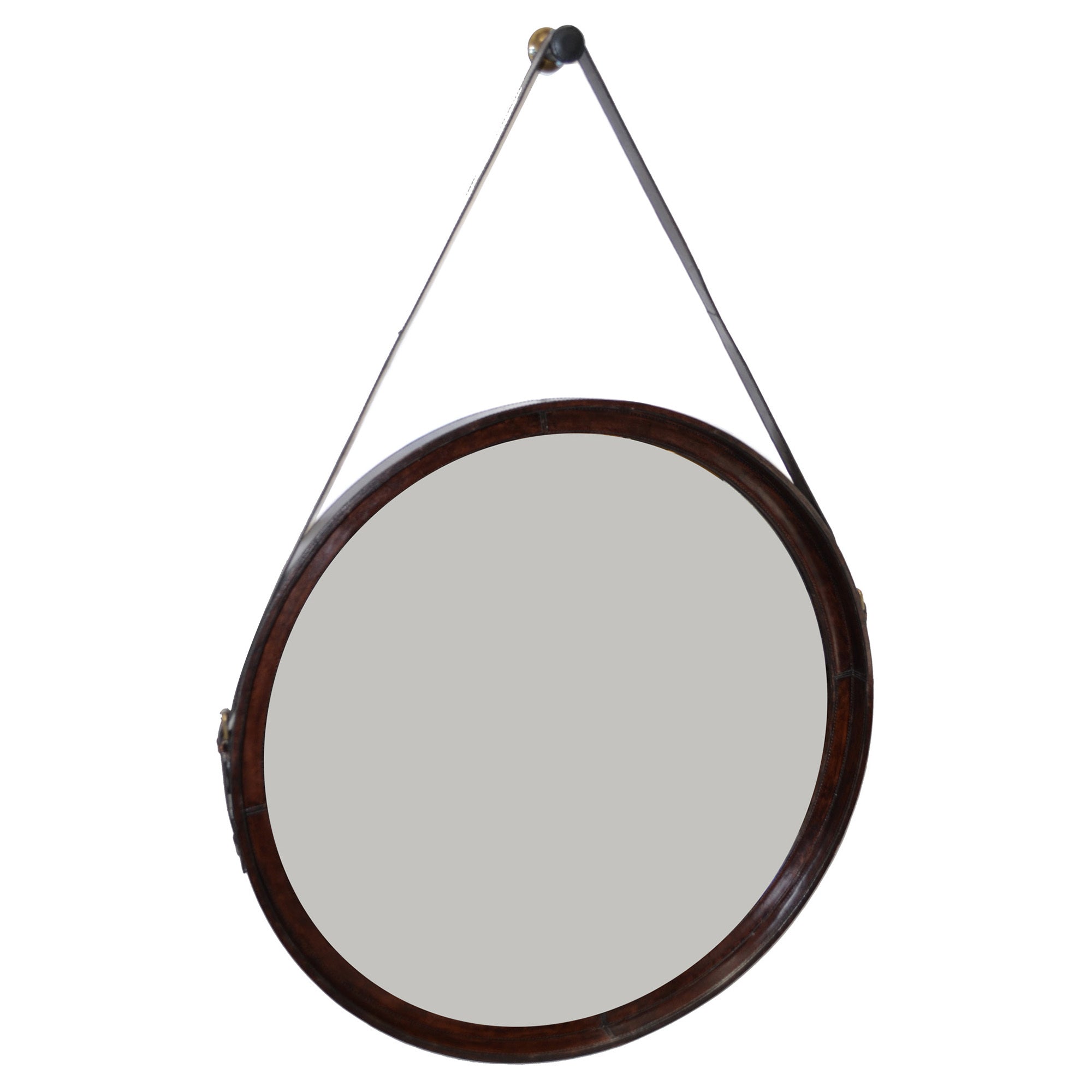 80cms Elegant Round Leather Frame Mirror (Available in 3 Colors)