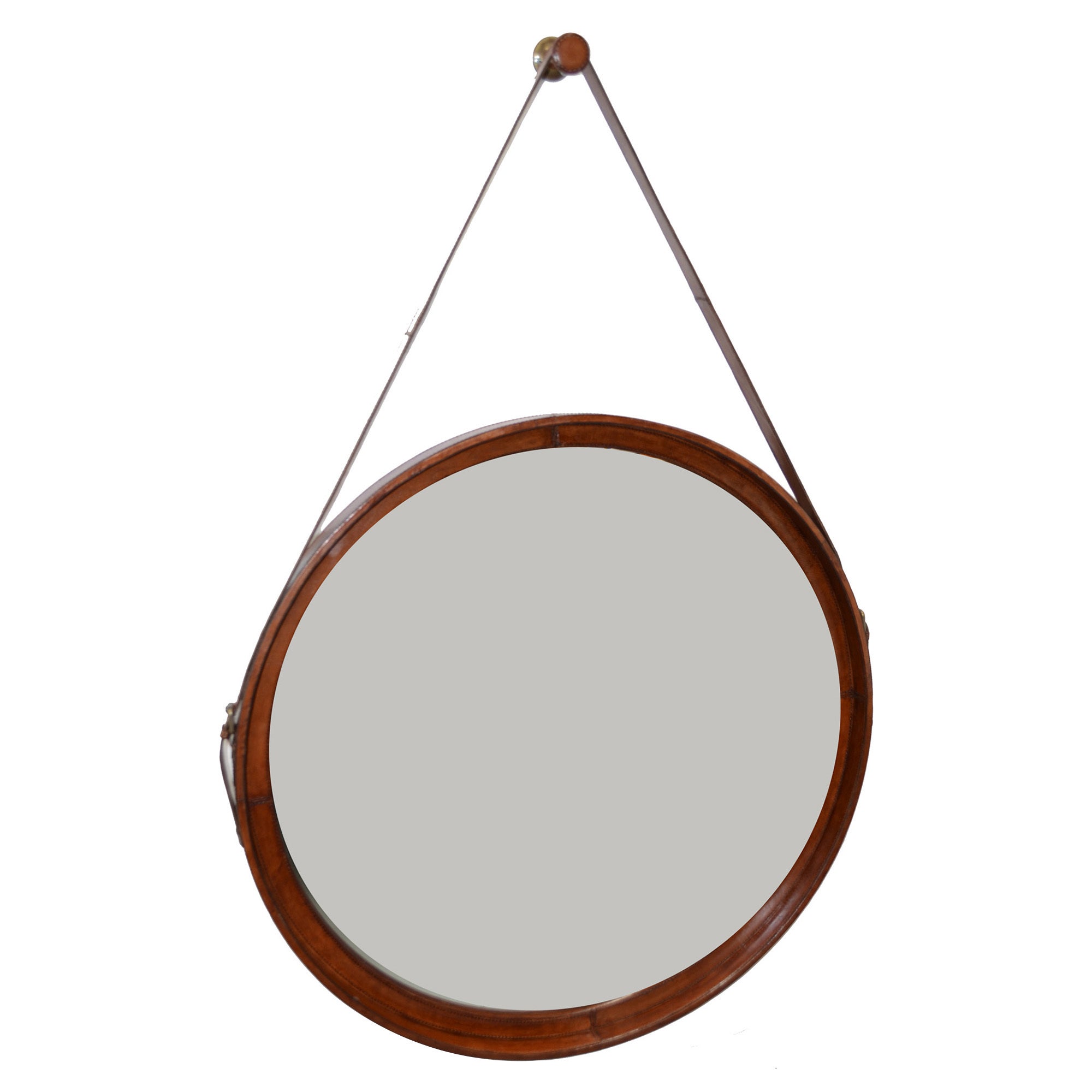 80cms Elegant Round Leather Frame Mirror (Available in 3 Colors)