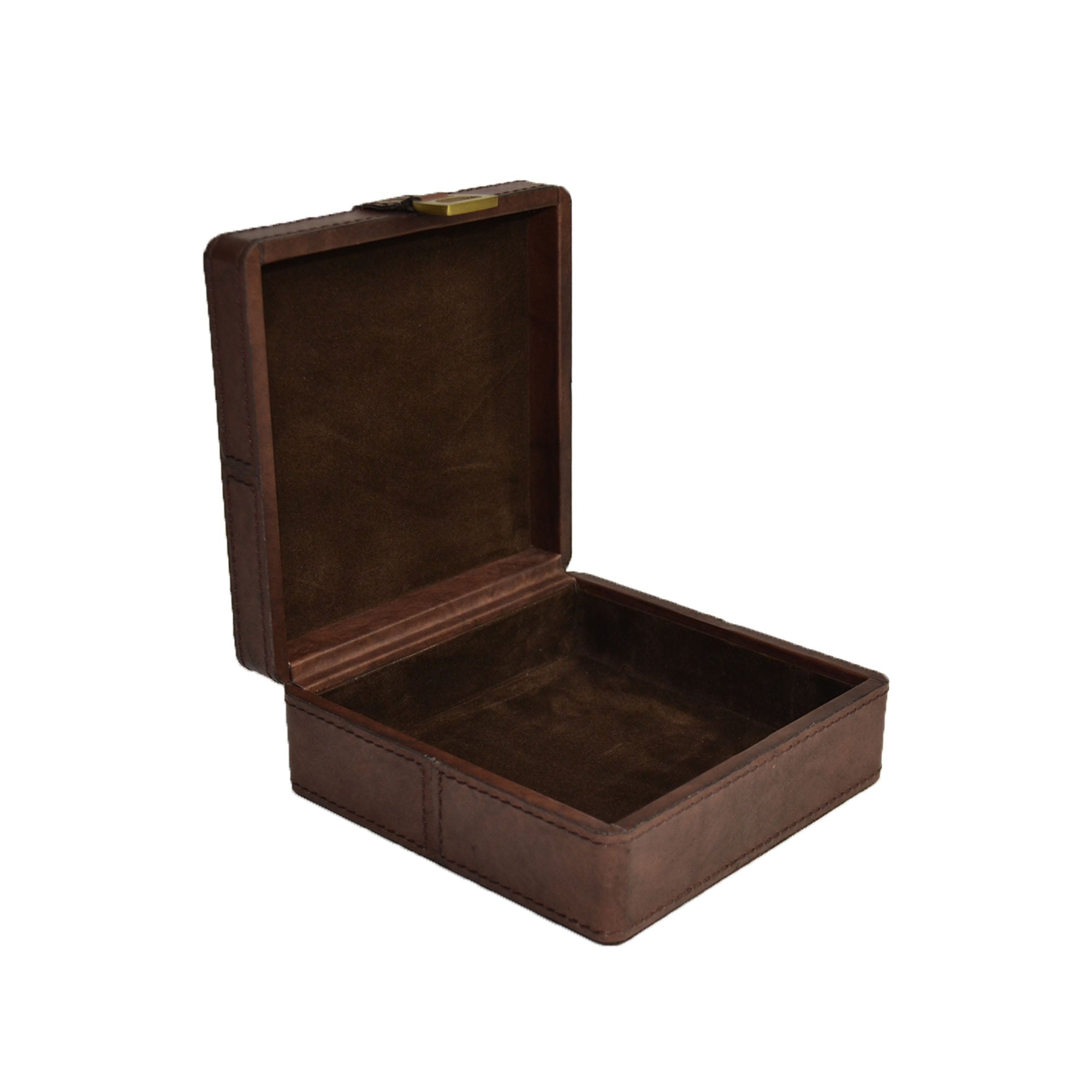 Elegant Square Leather Trinket Box With Stirrup (3 Colors to Choose)