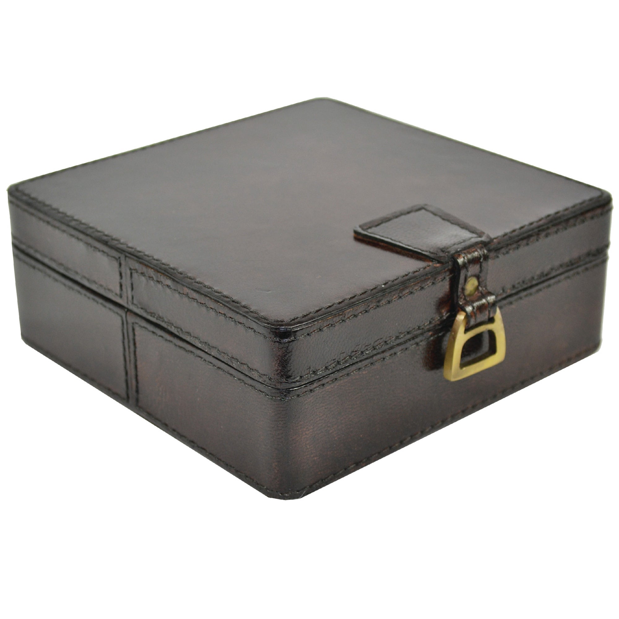 Elegant Square Leather Trinket Box With Stirrup (3 Colors to Choose)