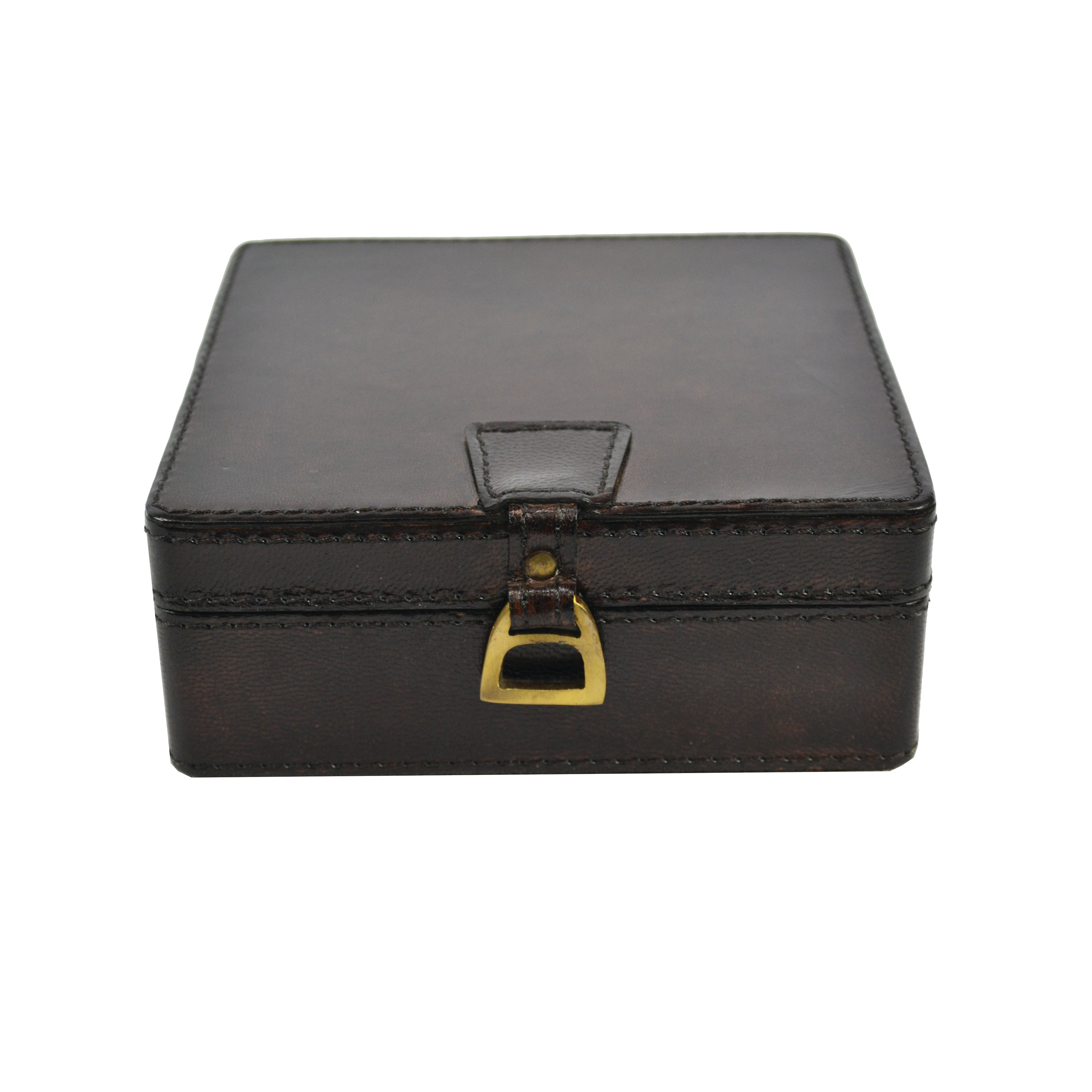 Elegant Square Leather Trinket Box With Stirrup (3 Colors to Choose)
