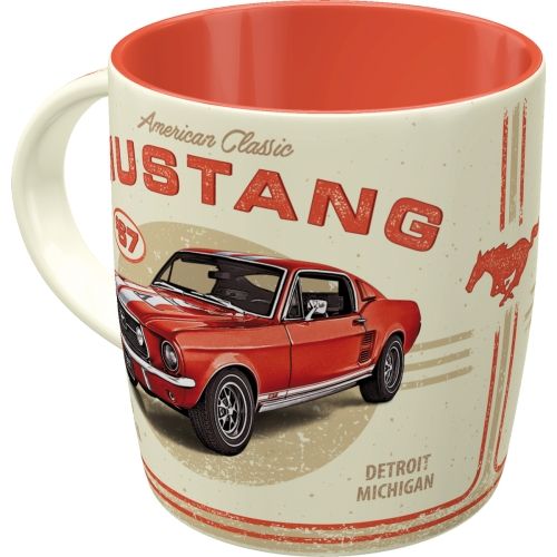 Ford Mustang GT 1967 Red Ceramic Coffee Mug