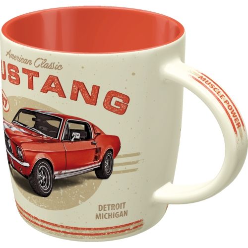 Ford Mustang GT 1967 Red Ceramic Coffee Mug