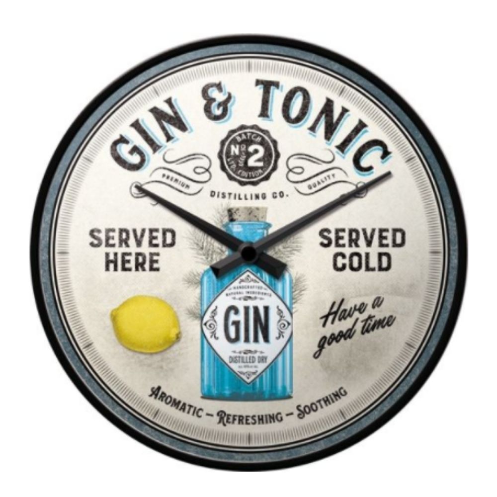 Gin & Tonic Served Here Wall Clock