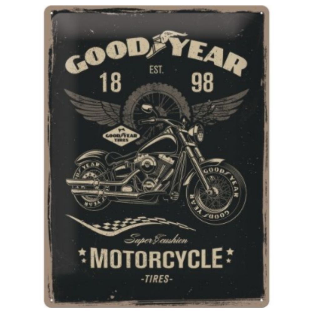 Goodyear Motorcycle Metal Sign (Available in 2 Colors)