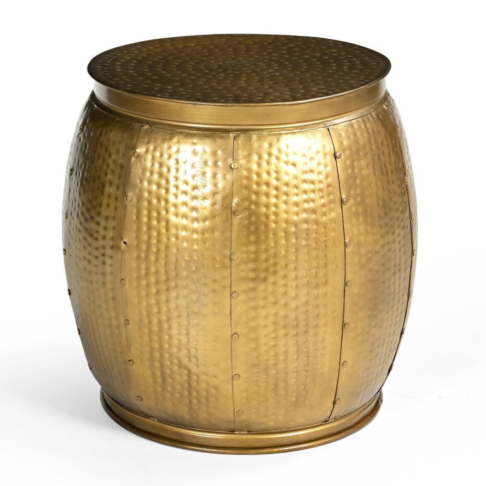 Hammered Brass Finish Side Table