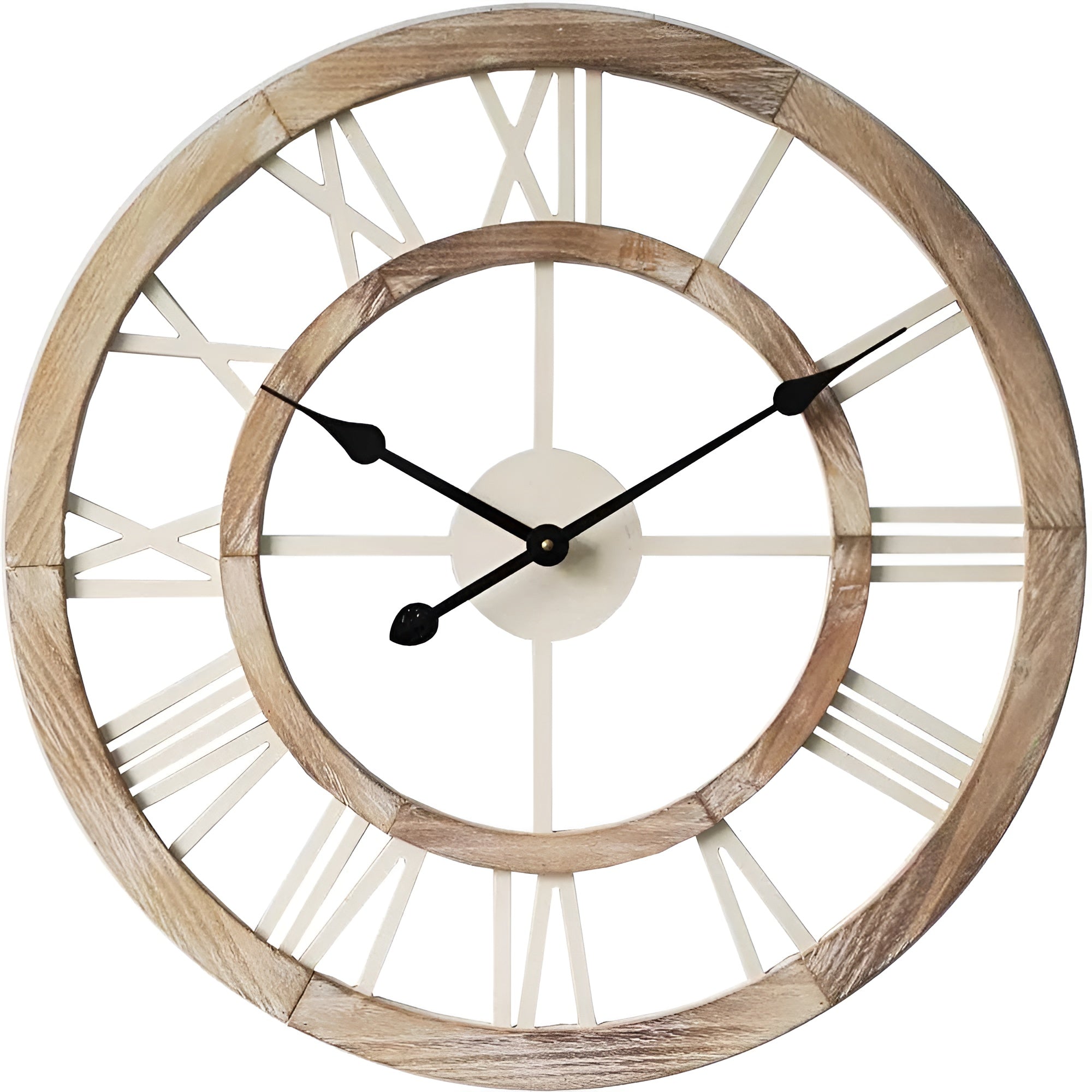 Hamptons Double Frame Floating Wall Clock 60cms