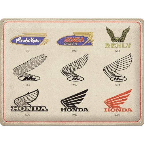 Honda Motorcycle Logo Evolution Metal Sign