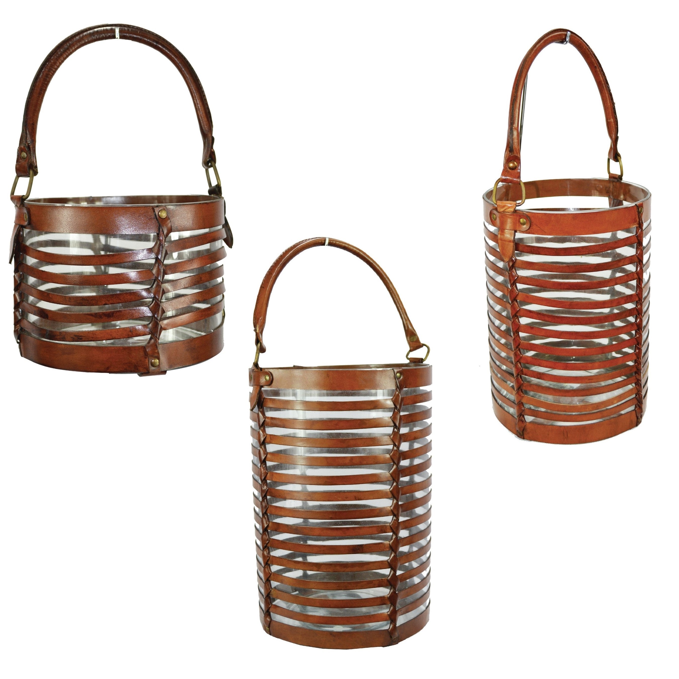 Horizontal Striped Hanging Hurricane Lamp (Available in 3 Sizes)