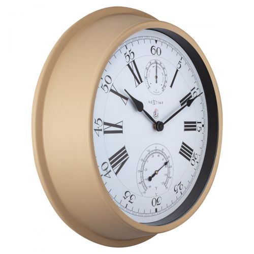 3 in 1 NeXtime Hyacinth Outdoor Wall Clock