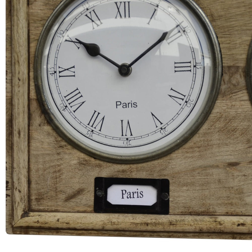 Industrial Global Time Zone Wall Clock