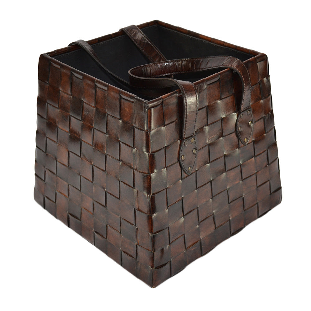Interwoven Leather Multipurpose Basket (Available in 2 Colors)