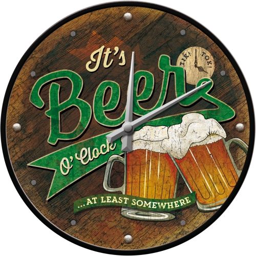 Beer O'clock Glasses Wall Clock