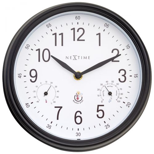 3 in 1 NeXtime Jasmine Outdoor Wall Clock 23.5cms