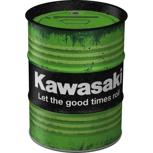 "Kawasaki Let The Good Times Roll" Oil Barrel Money Box