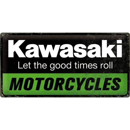 Kawasaki Motorcycles Long Metal Sign