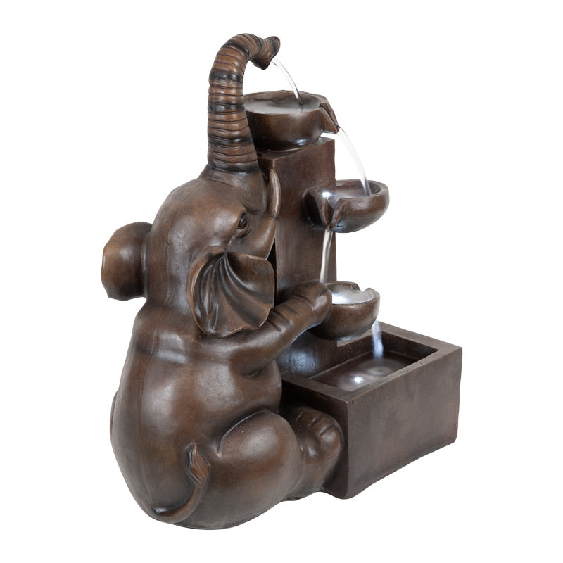 Playing Elephant Patio Water Fountain