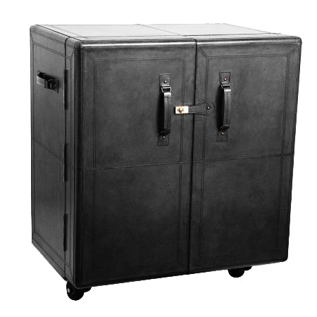 Exquisite Leather Bar Cabinet On WHEELS (Available In 4 colors)