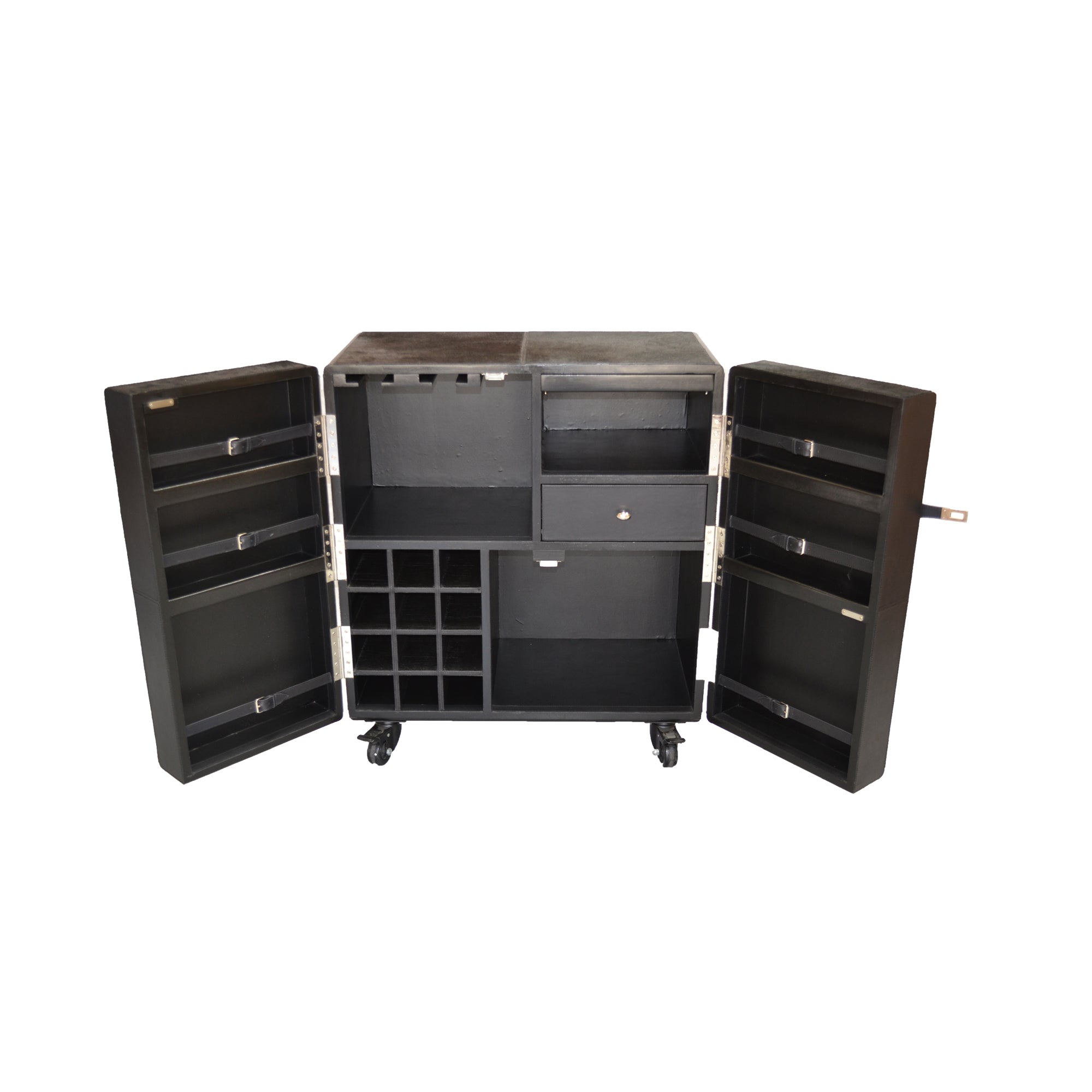 Exquisite Leather Bar Cabinet On WHEELS (Available In 4 colors)