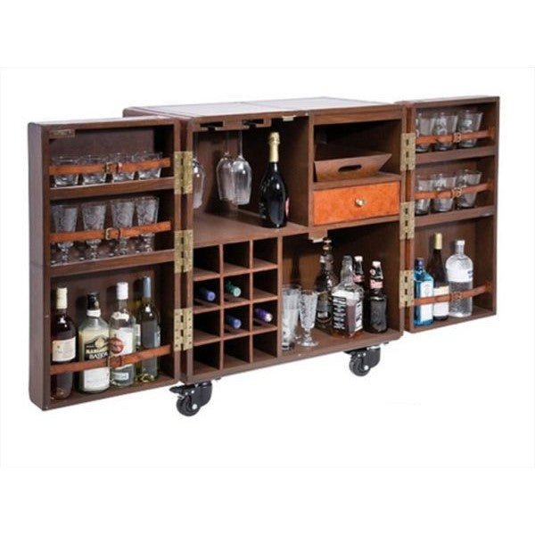 Exquisite Leather Bar Cabinet On WHEELS (Available In 4 colors)
