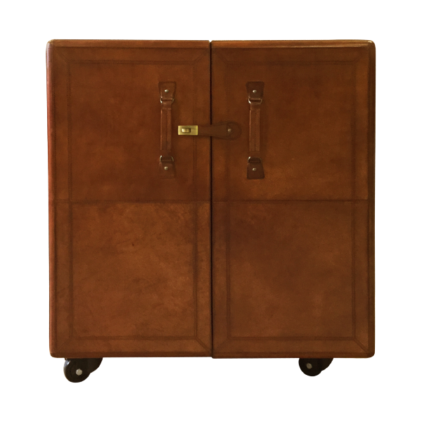 Exquisite Leather Bar Cabinet On WHEELS (Available In 4 colors)