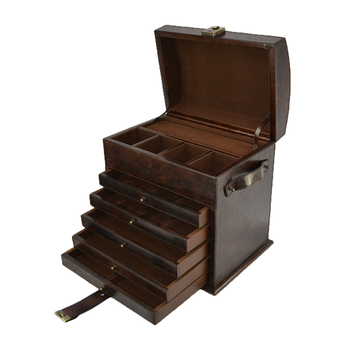 Leather Jewelry Box - 5 Drawers (Available in 3 Colors)