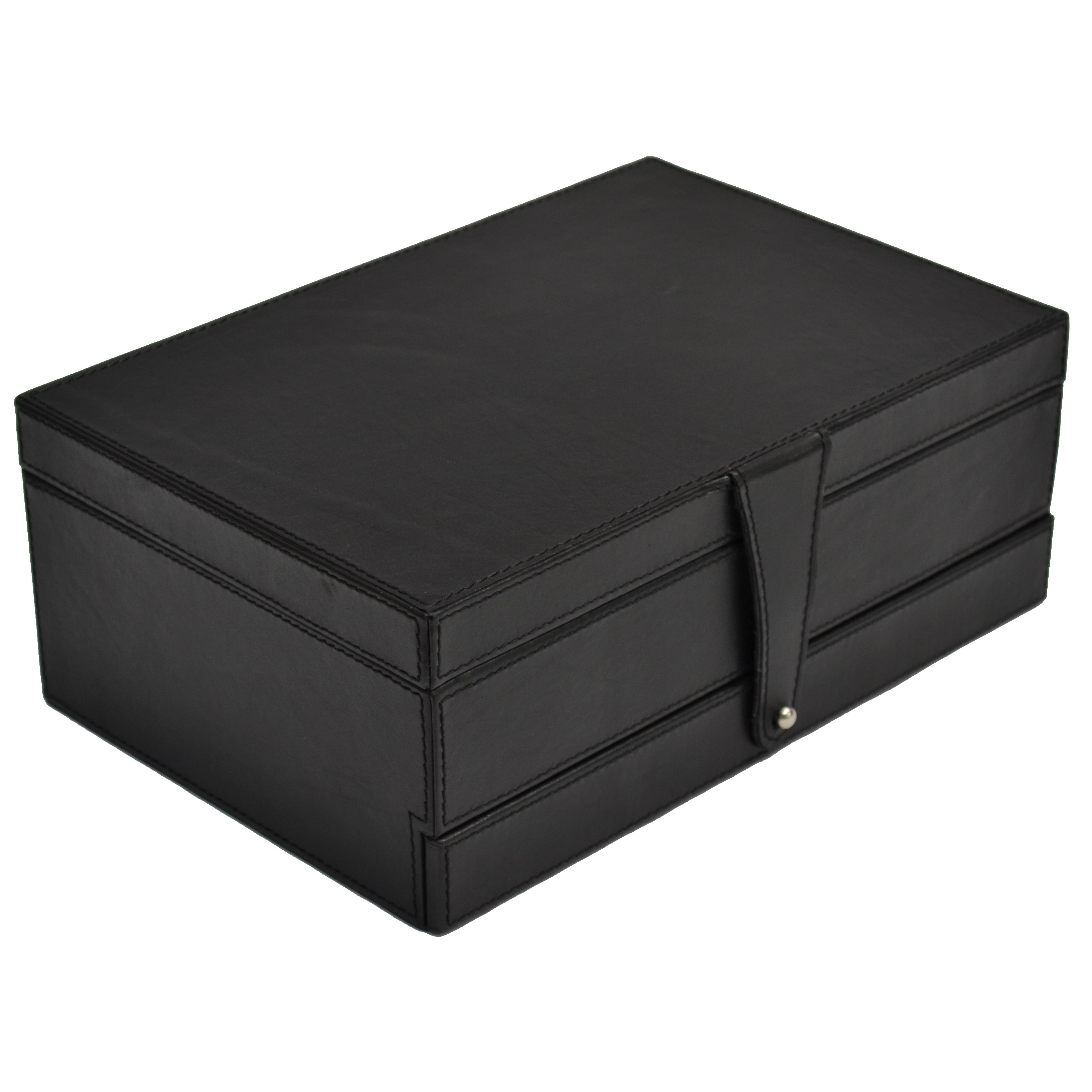 Leather Jewelry Box - 1 Drawer LARGE (Available in 3 Colors)