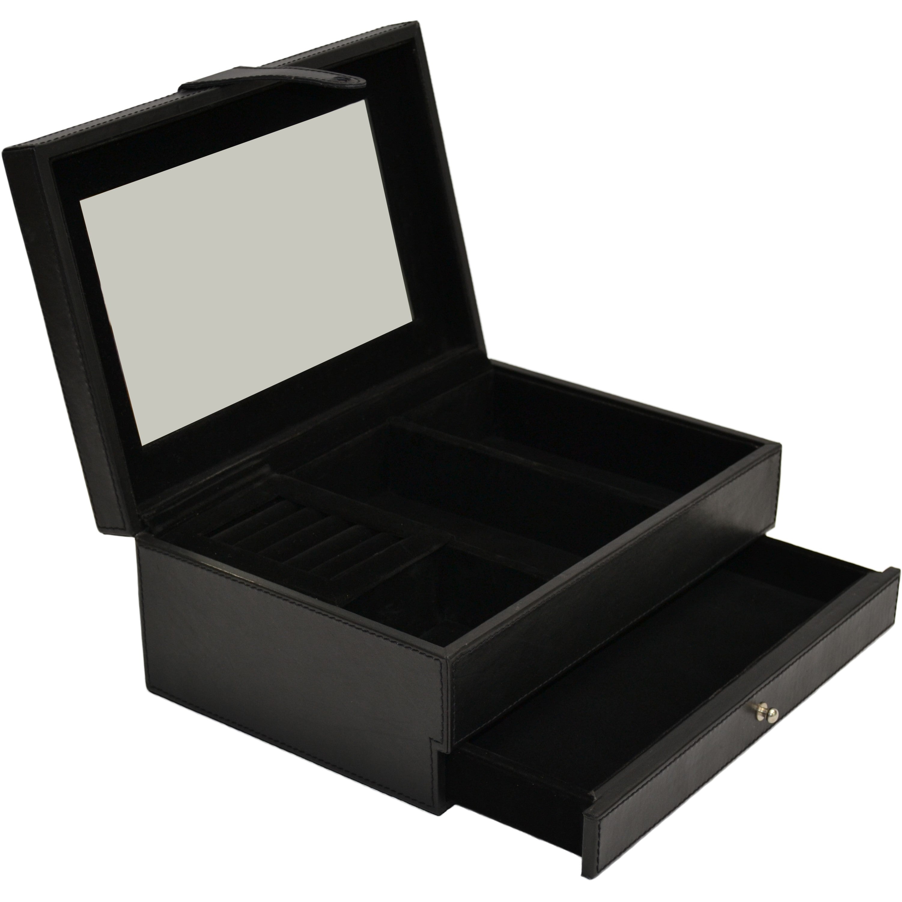Leather Jewelry Box - 1 Drawer LARGE (Available in 3 Colors)