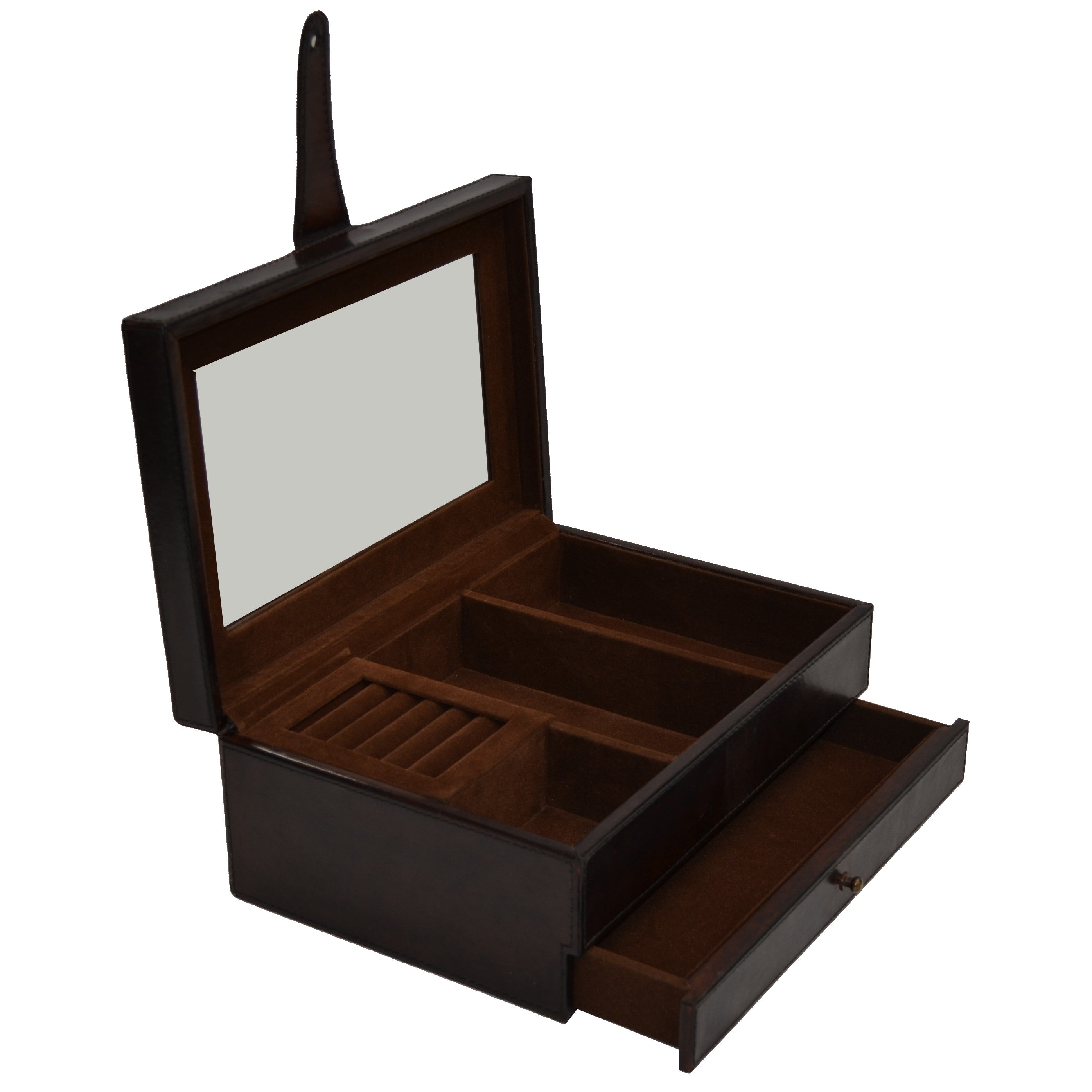 Leather Jewelry Box - 1 Drawer LARGE (Available in 3 Colors)