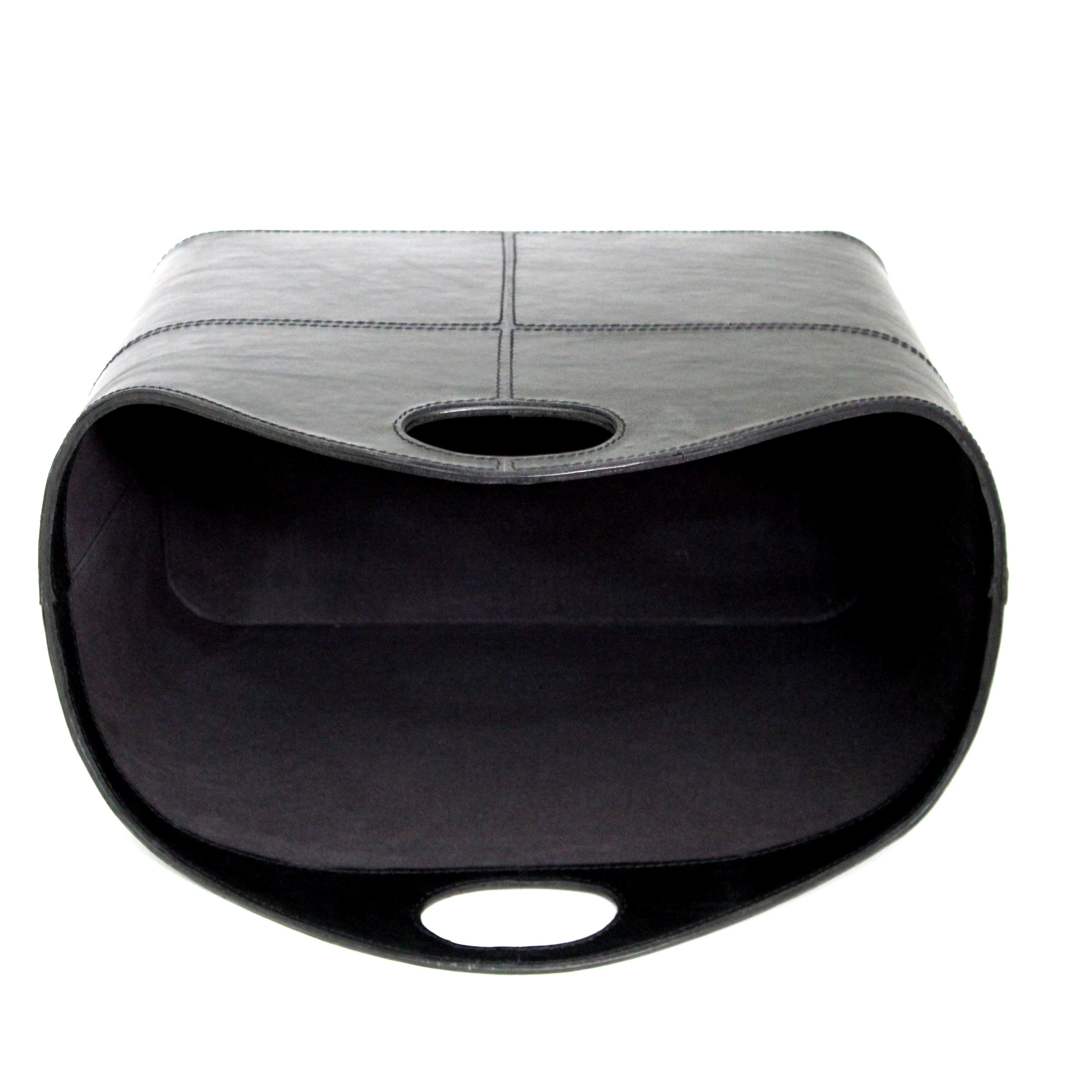 Leather Magazine Basket with Handle (4 Colors to Choose)