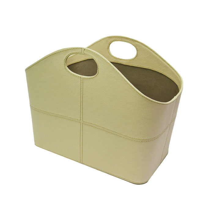 Leather Magazine Basket with Handle (4 Colors to Choose)