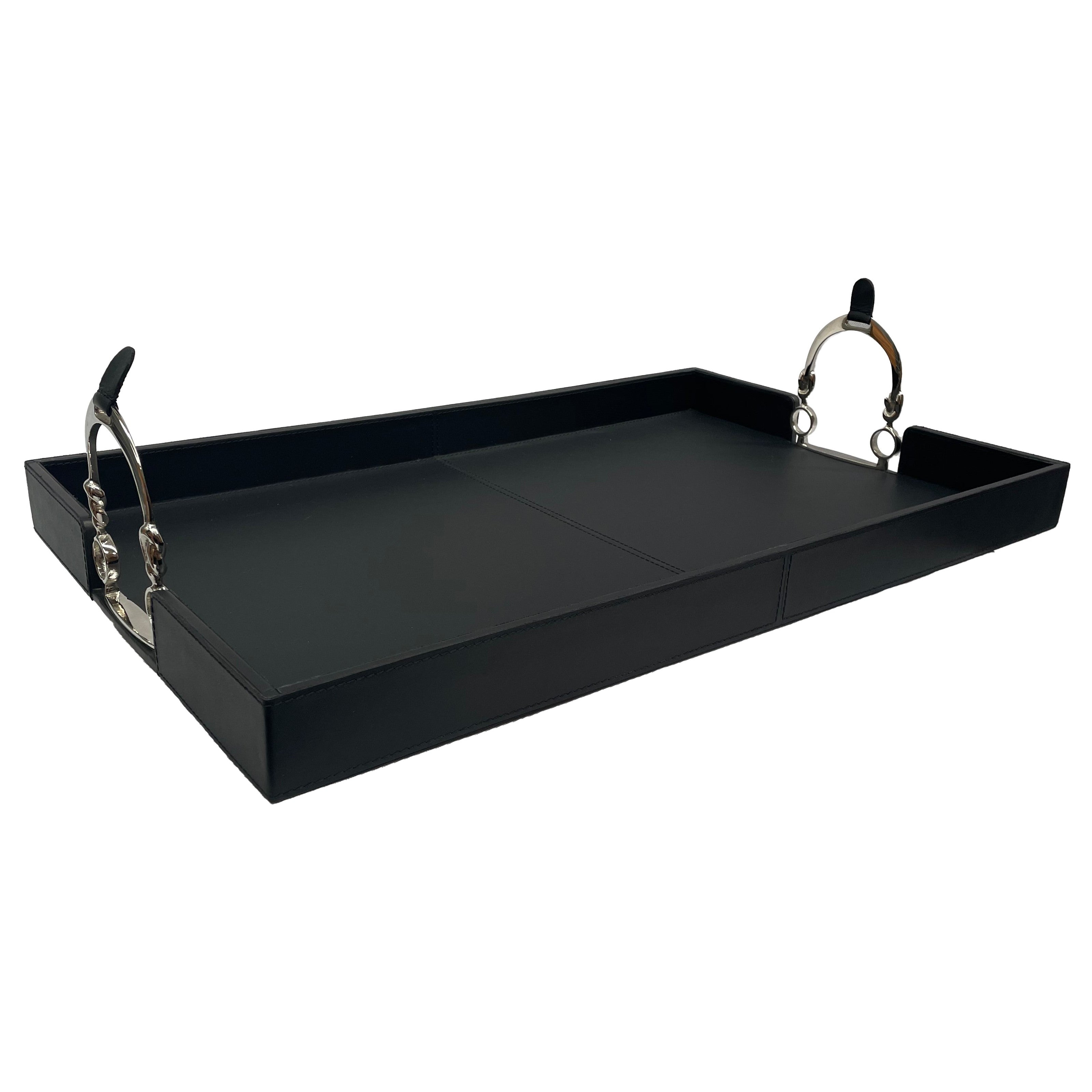 Rectangle Tray On Stand With Stirrups Handles (Available in 3 Colors)