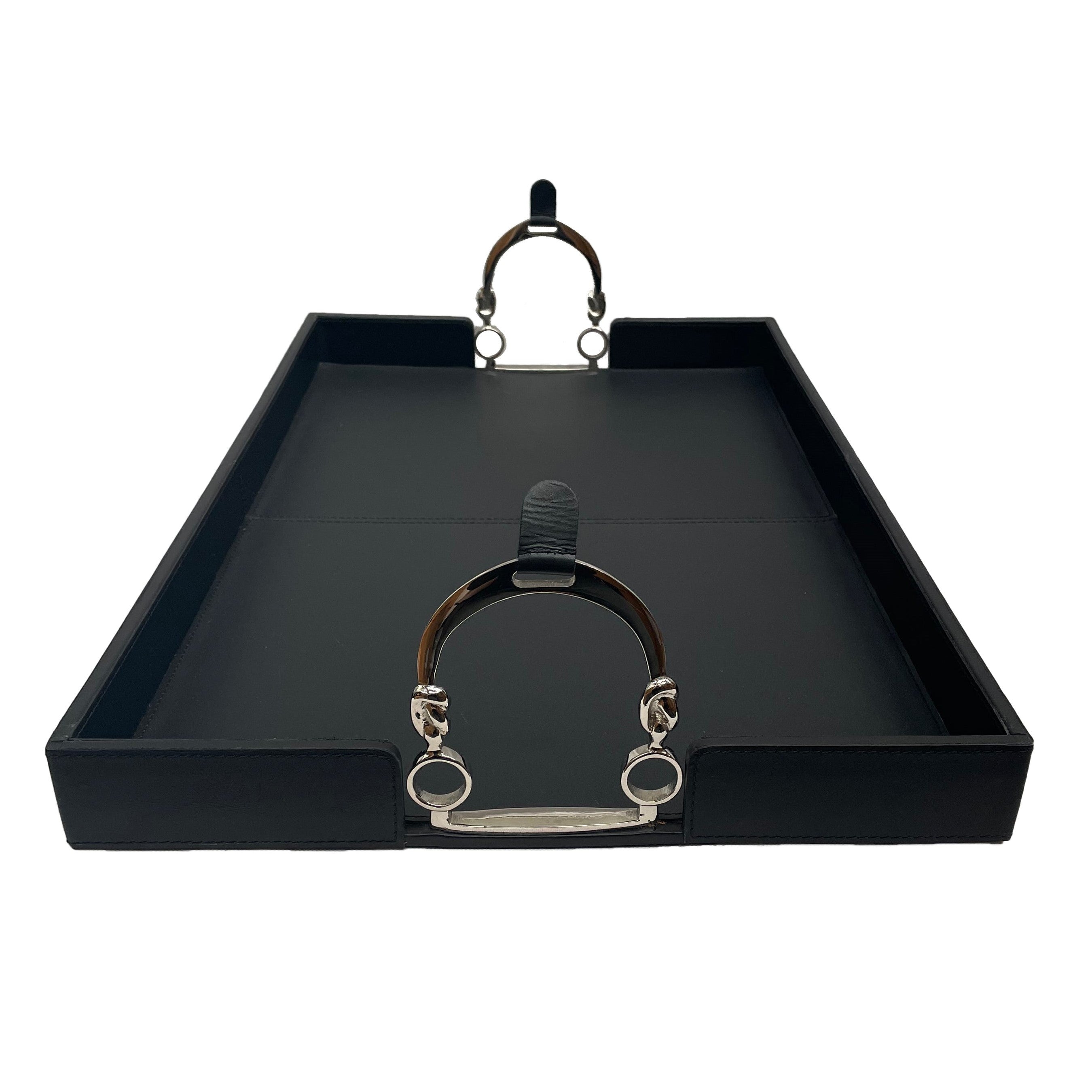 Rectangle Tray On Stand With Stirrups Handles (Available in 3 Colors)