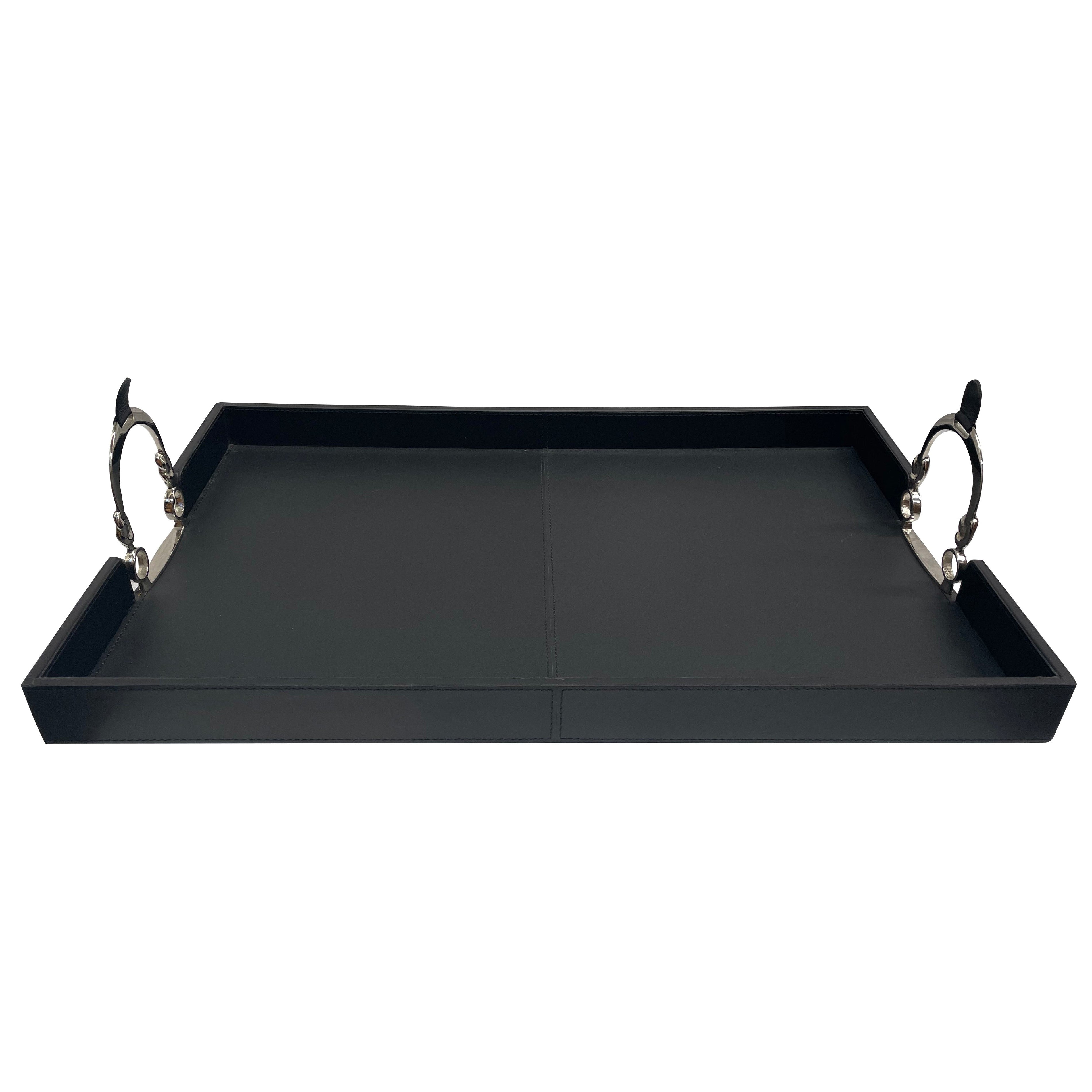 Rectangle Tray On Stand With Stirrups Handles (Available in 3 Colors)
