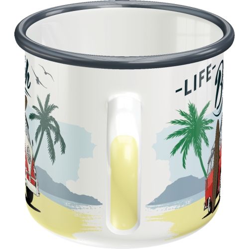 "Life At The Beach" Enamel Coffee Mug