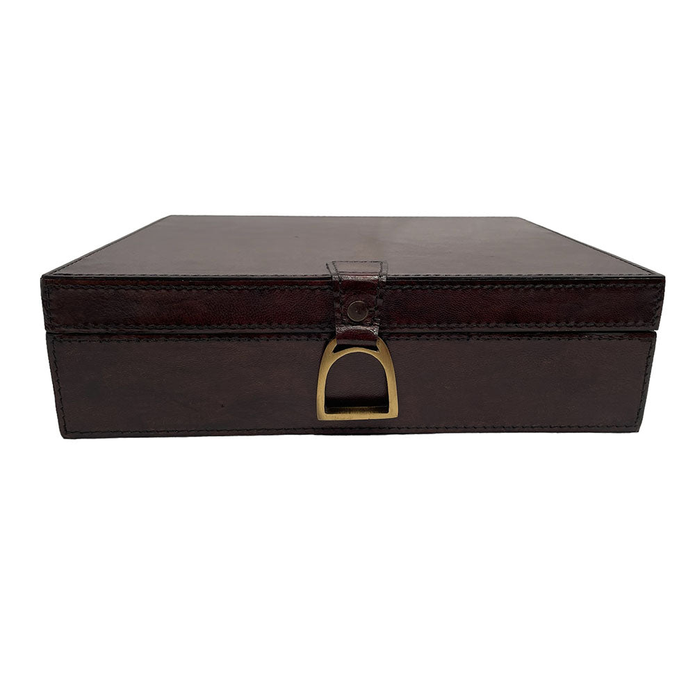 Luxe Leather Jewelry Box With Mirror & Stirrup (Available in 2 colors)